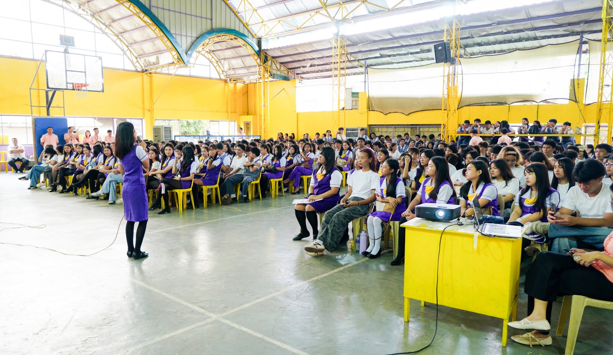 Continuing NSDGA students attending a school orientation in the gymnasium